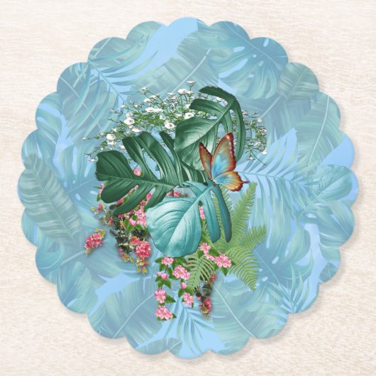 Whimsischer Fantasiewelt mit tropischem Geschmack Untersetzer (Vorderseite)