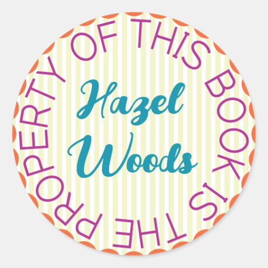 Whimsischer, farbiger, feiner Aufkleber mit Buchze (Vorderseite)