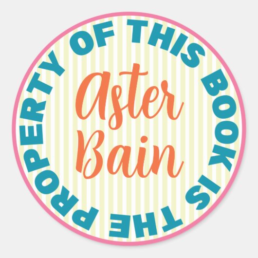 Whimsischer, farbiger, feiner Aufkleber mit Buchze (Vorderseite)