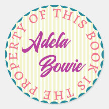 Whimsischer, farbiger, feiner Aufkleber mit Buchze