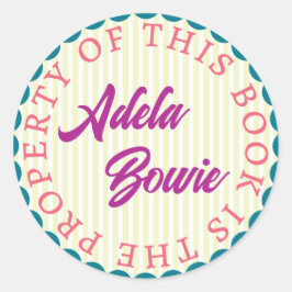 Whimsischer, farbiger, feiner Aufkleber mit Buchze