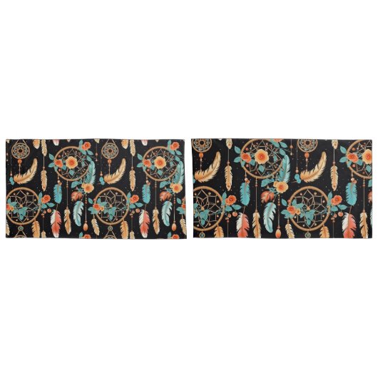 Whimsischer Federträumer aquamarin Kissenbezug (Rückseite-Set)