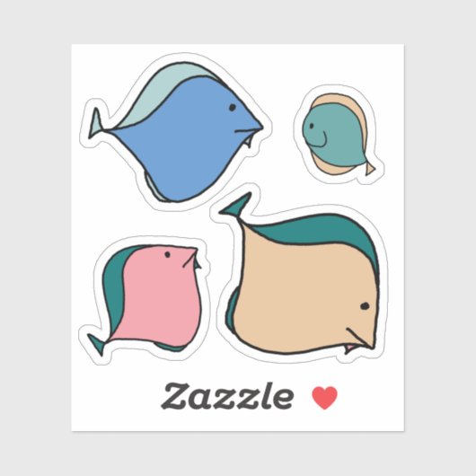 Whimsischer Fisch Aufkleber (Blatt)