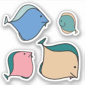 Whimsischer Fisch Aufkleber (Vorderseite)