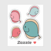 Whimsischer Fisch Aufkleber (Blatt)