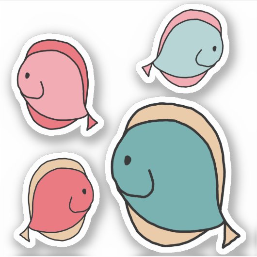 Whimsischer Fisch Aufkleber (Vorderseite)