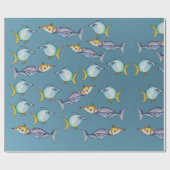 Whimsischer Fisch Geschenkpapier (Flach)