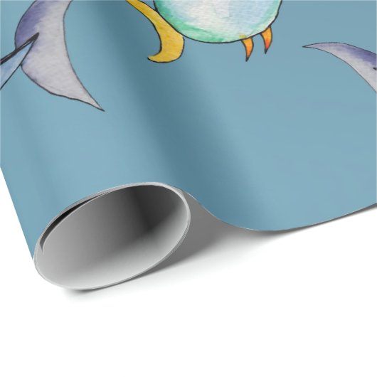 Whimsischer Fisch Geschenkpapier (Rolleneckpunkt)