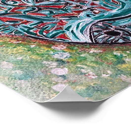 Whimsischer Fisch mit weißem Detail Poster (Ecke)