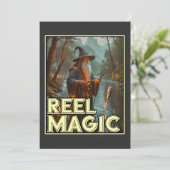 Whimsischer Fischereiassistent Einladung (Stehend Vorderseite)