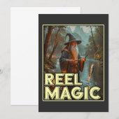 Whimsischer Fischereiassistent Einladung (Vorne/Hinten)