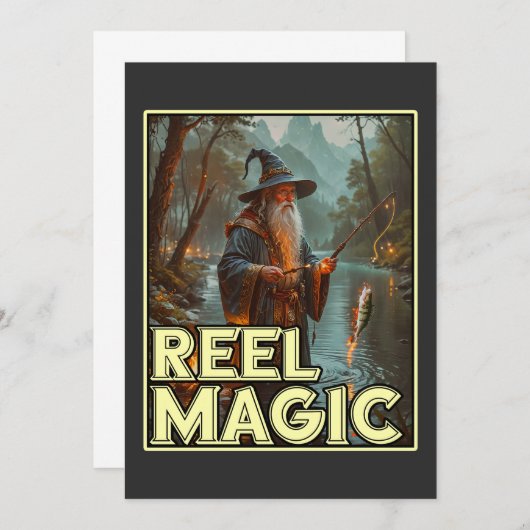 Whimsischer Fischereiassistent Einladung (Vorne/Hinten)
