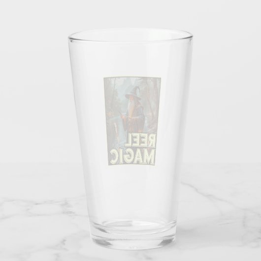 Whimsischer Fischereiassistent Glas (Rückseite)