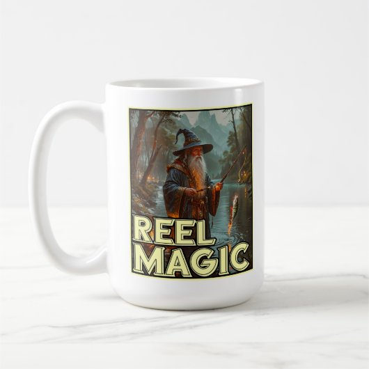 Whimsischer Fischereiassistent Kaffeetasse (Links)
