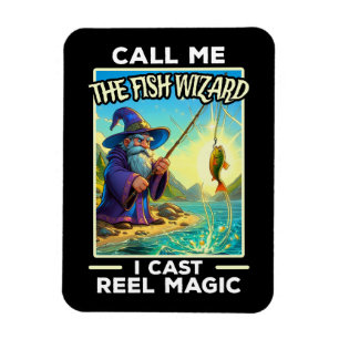 Whimsischer Fischereiassistent Magnet