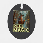 Whimsischer Fischereiassistent Ornament Aus Metall (Vorderseite)