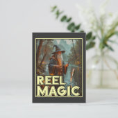 Whimsischer Fischereiassistent Postkarte (Stehend Vorderseite)