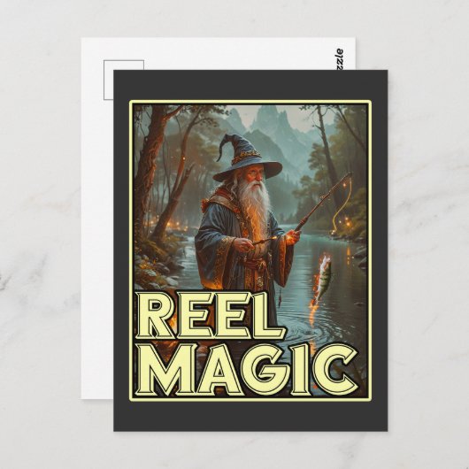 Whimsischer Fischereiassistent Postkarte (Vorne/Hinten)