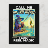 Whimsischer Fischereiassistent Postkarte (Vorderseite)