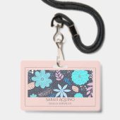 Whimsischer Floral Doula oder Midfrau Ausweis (Vorderseite mit Lanyard)