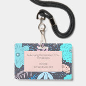 Whimsischer Floral Doula oder Midfrau Ausweis (Rückseite mit Lanyard)