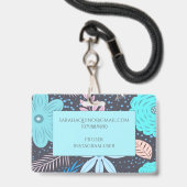 Whimsischer Floral Doula oder Midfrau Ausweis (Rückseite mit Lanyard)