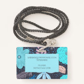 Whimsischer Floral Doula oder Midfrau Ausweis (Rückseite mit Schlüsselband)