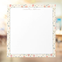 Whimsischer, florale personalisierter Notizblock f