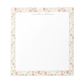 Whimsischer, florale personalisierter Notizblock f (Vorderseite)