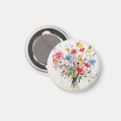 Whimsischer floraler, blumiger Magnet (Vorderseite/Rückseite)