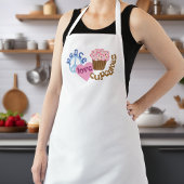 Whimsischer Frieden Liebe Cupcakes Weiße Schürze