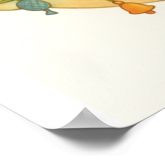 Whimsischer Frosch beim Fischen Poster (Ecke)