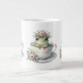 Whimsischer Frosch im Blumenkohl Jumbo-Tasse (Vorderseite)