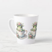 Whimsischer Frosch im Blumenkohl Milchtasse (Linke Ecke)