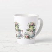 Whimsischer Frosch im Blumenkohl Milchtasse (Rechte Ecke)