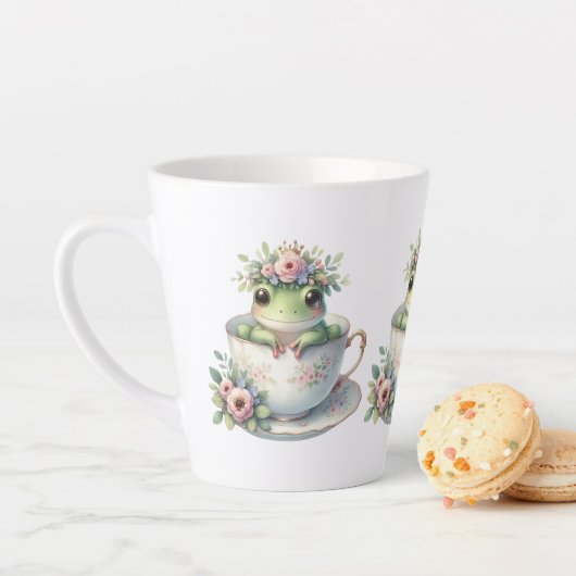Whimsischer Frosch im Blumenkohl Milchtasse (Beispiel)