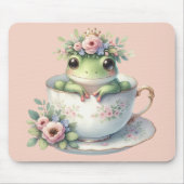 Whimsischer Frosch im Blumenkohl Mousepad (Vorne)
