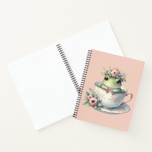 Whimsischer Frosch im Blumenkohl Notizblock (Innenseite)