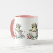Whimsischer Frosch im Blumenkohl Tasse (Vorderseite Links)