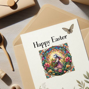 Whimsischer Frühling Jugendstil Ostern Bunny Aufkleber