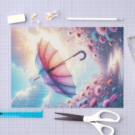 Whimsischer Frühling Umbrella Decoupage Papier (Handwerk)