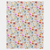 Whimsischer Frühling Wildblumen & Adorable Igel Fleecedecke (Vorderseite)
