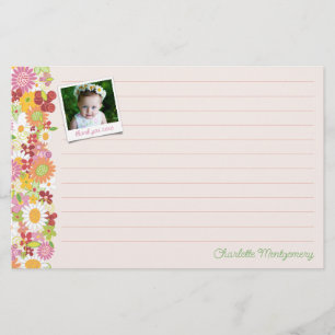 Whimsischer Frühlingsblumen farbenfroher Blumengar Briefpapier