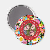 Whimsischer Frühlingsblumen Garten Geburtstagspart Magnet (Vorderseite/Rückseite)