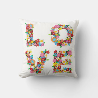 Whimsischer Frühlingsblumen LIEBE Valentine Alphab Kissen