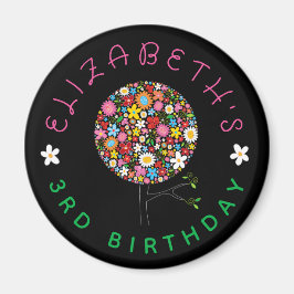 Whimsischer Frühlingsblumen Pop Baum Blüten Geburt Magnet