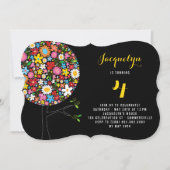 Whimsischer Frühlingsblumen Pop Tree Geburtstagspa Einladung (Vorderseite)