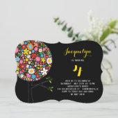 Whimsischer Frühlingsblumen Pop Tree Geburtstagspa Einladung (Stehend Vorderseite)