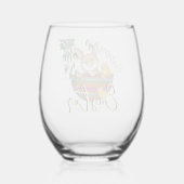 Whimsischer Frühlingshase in Eggshell Weinglas Ohne Stiel (Rückseite)