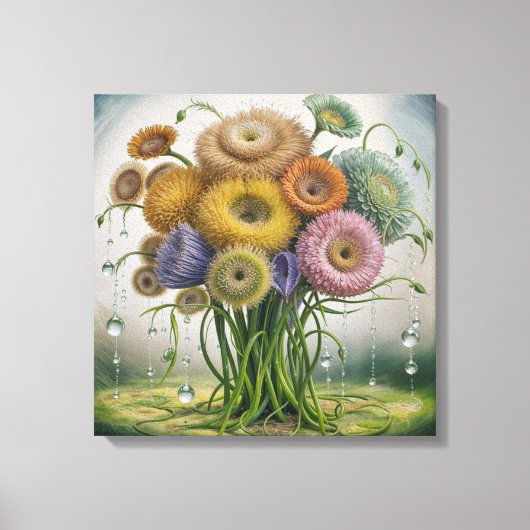 Whimsischer Garten Bloms Leinwanddruck (Vorderseite)